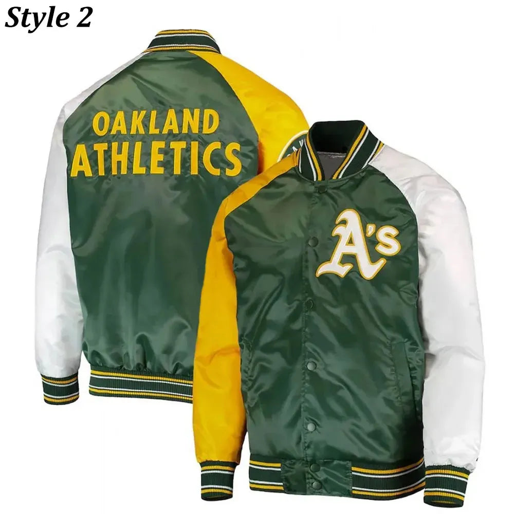 Oakland Athletics Lead Off Varsity Satin Jacket