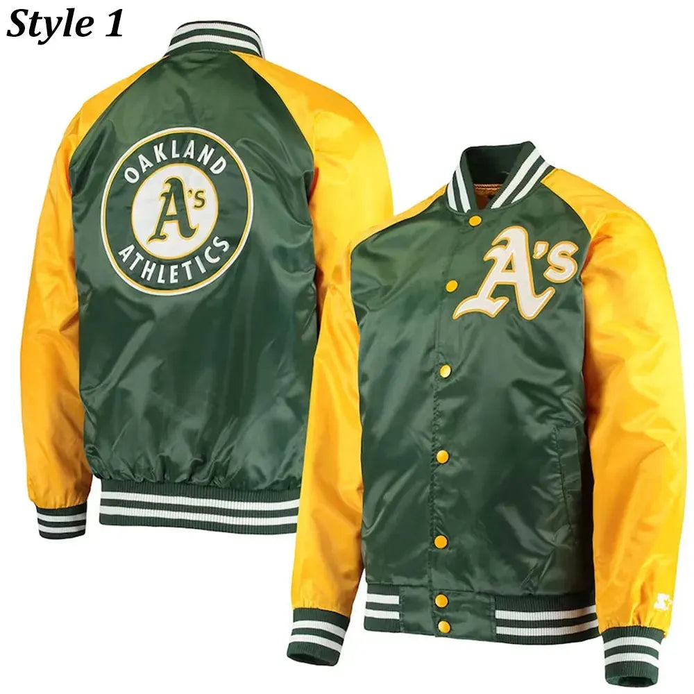 Oakland Athletics Lead Off Varsity Satin Jacket