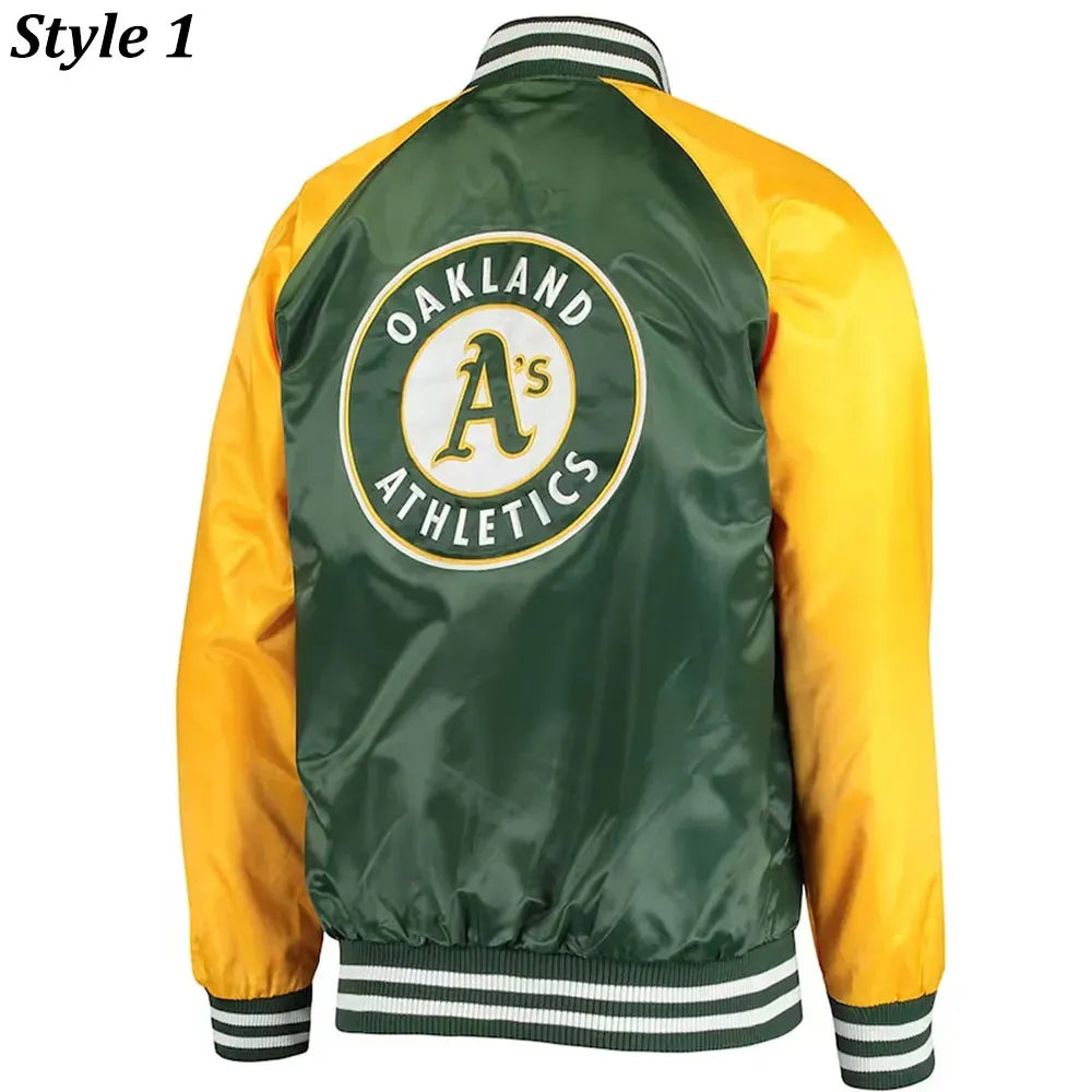 Oakland Athletics Lead Off Varsity Satin Jacket