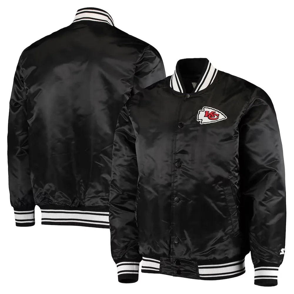 Kansas City Chiefs Locker Room Red/Black Full-Snap Satin Jacket - JnJ Jackets