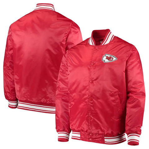 Kansas City Chiefs Locker Room Red/Black Full-Snap Satin Jacket - JnJ Jackets