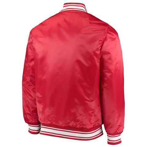 Kansas City Chiefs Locker Room Red/Black Full-Snap Satin Jacket - JnJ Jackets