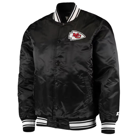 Kansas City Chiefs Locker Room Red/Black Full-Snap Satin Jacket - JnJ Jackets