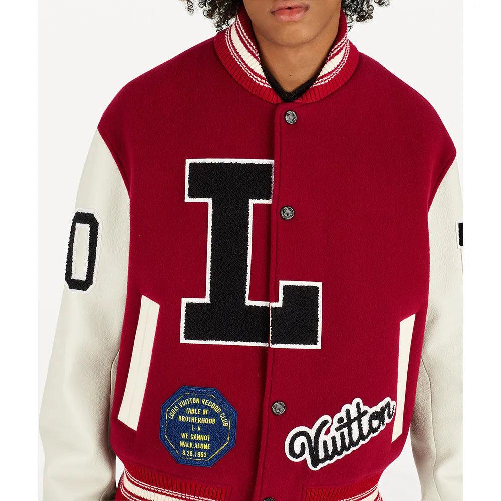 Pop Smoke Louis Vuitton Dreaming Red & Black Varsity Jacket - jnjjackets