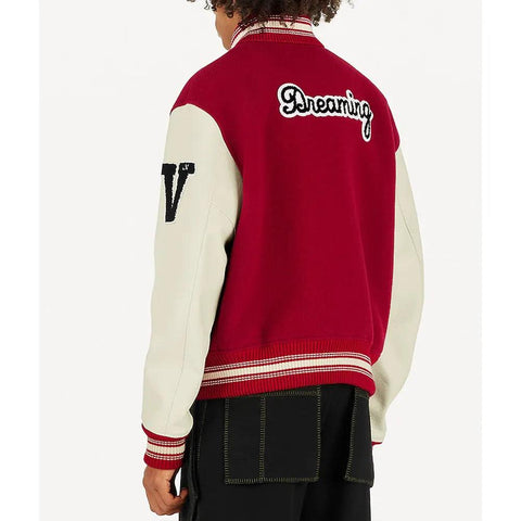 Pop Smoke Louis Vuitton Dreaming Red & Black Varsity Jacket - jnjjackets