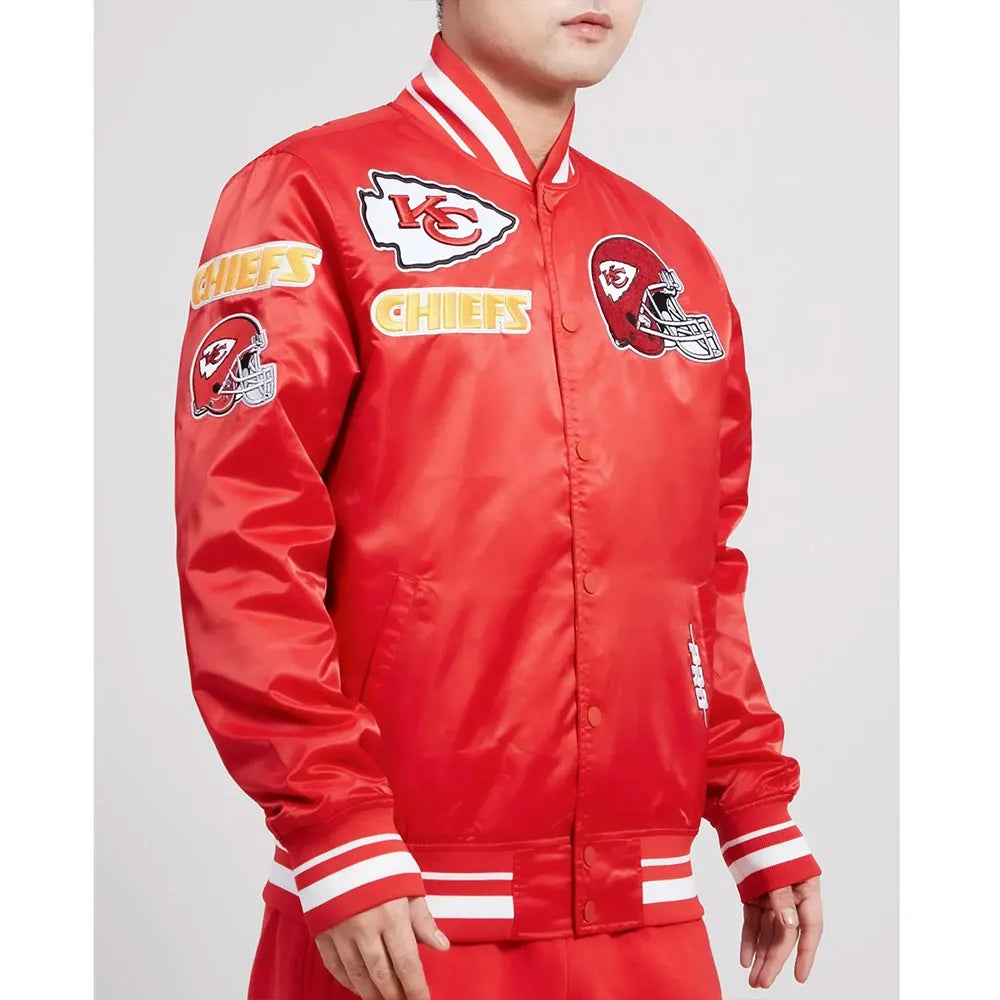 Mash Up Kansas City Chiefs Red Satin Jacket - JnJ Jackets