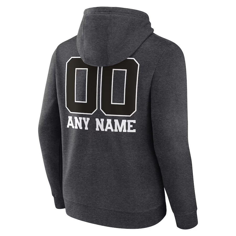 Charcoal Buffalo Bills Monochrome Personalized Name & Number Pullover Hoodie