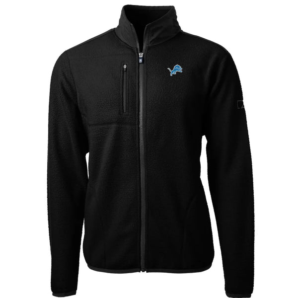 Cutter & Buck Black Detroit Lions Cascade Eco Sherpa Fleece Full-Zip Jacket