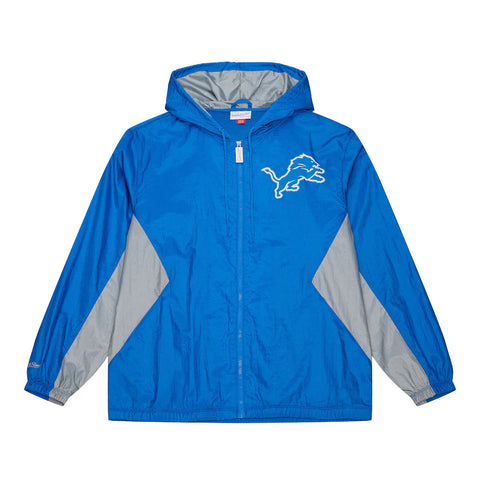 Mitchell & Ness Blue Detroit Lions Playmaker Full-Zip Windbreaker Jacket