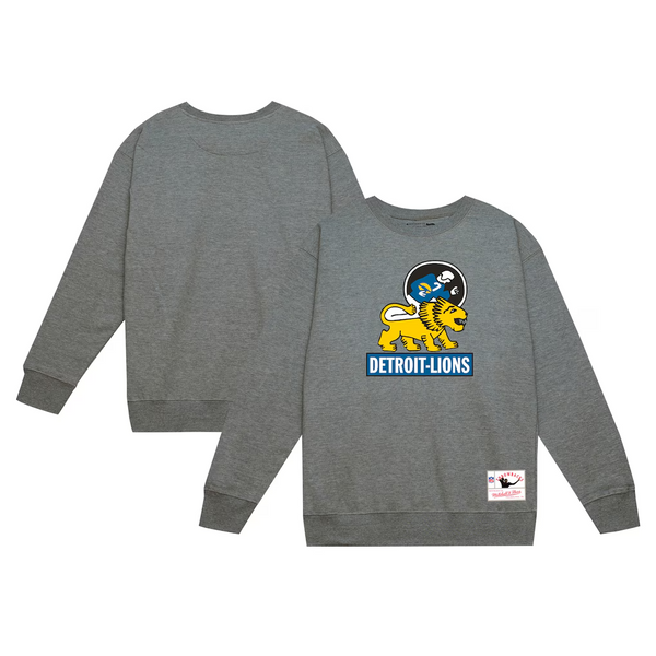 Mitchell & Ness Heather Gray Detroit Lions Basic Fleece Sweatshirt