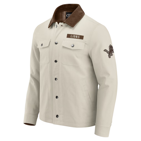 NFL x Darius Rucker Tan Detroit Lions Canvas Full-Button Jacket - Jackets - ["Canvas Full-Button Jacket","Canvas Jacket","Detroit Lions Canvas Full-Button Jacket","Detroit Lions Canvas Jacket","Full-Button Jacket","NFL x Darius Rucker Tan Detroit Lions Canvas Full-Button Jacket"]