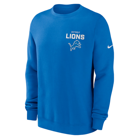 Nike Detroit Lions Primetime Club Fleece Pullover Sweatshirt