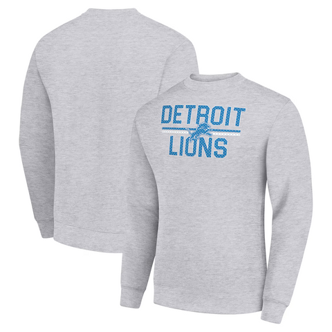 Starter Detroit Lions Team Mesh Print Graphic Pullover Sweatshirt