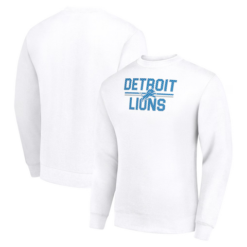 Starter Detroit Lions Team Mesh Print Graphic Pullover Sweatshirt