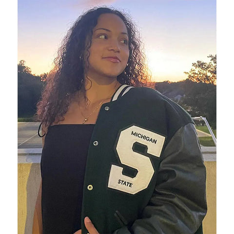 Michigan State Aliyah Moore Varsity Jacket - JnJ Jackets