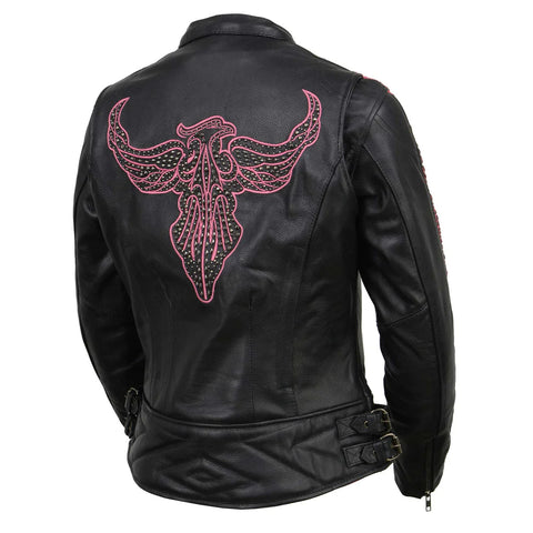 Phoenix Embroidered Leather Jacket - jnjjackets