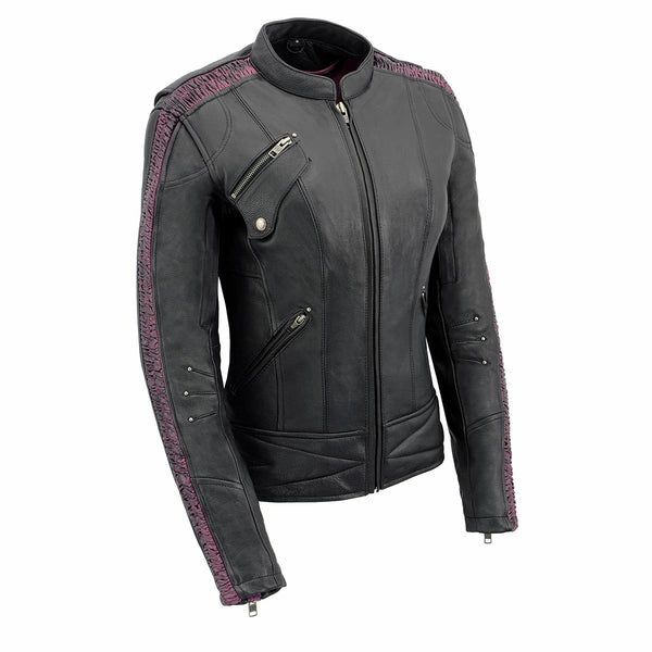 Phoenix Embroidered Leather Jacket