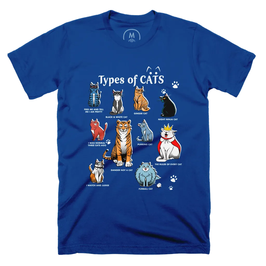 Types of Cats T-Shirt - jnjjackets