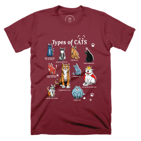 Types of Cats T-Shirt - jnjjackets
