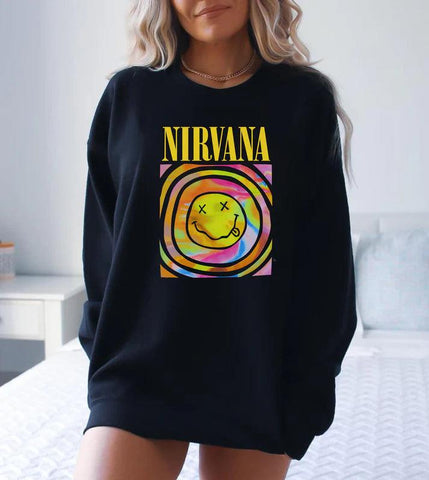 Nirvana Smile Face Crewneck Sweatshirt - jnjjackets