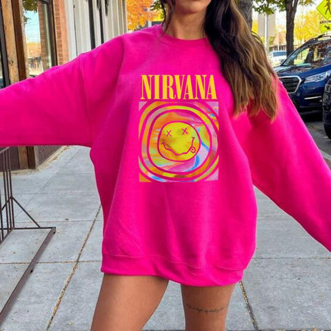 Nirvana Smile Face Crewneck Sweatshirt - jnjjackets