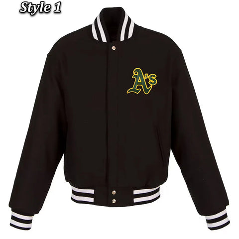 Oakland Athletics Varsity Black Wool Jacket