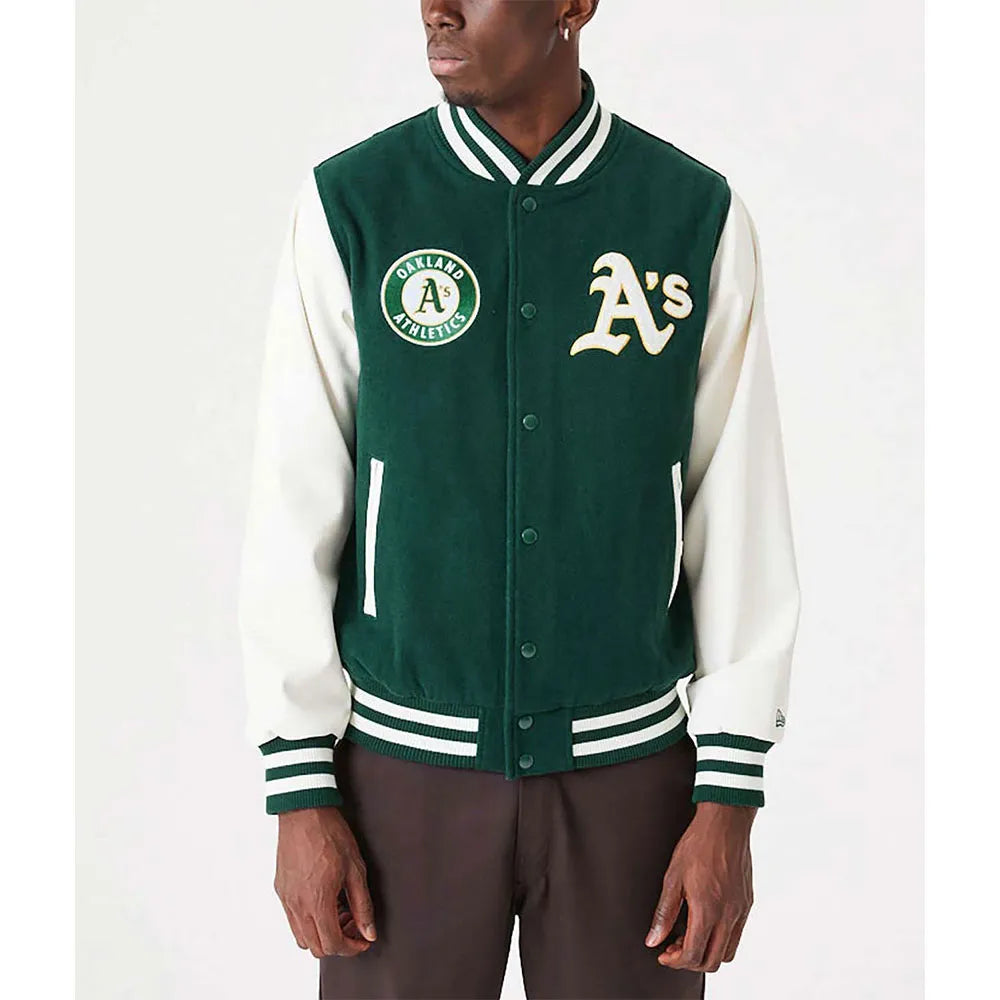 Oakland Athletics Green and White Varsity Jacket