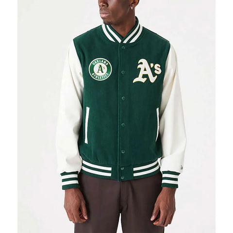 Oakland Athletics Green and White Varsity Jacket