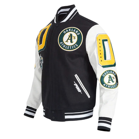 Oakland Athletics Mashup Black and White Varsity Jacket