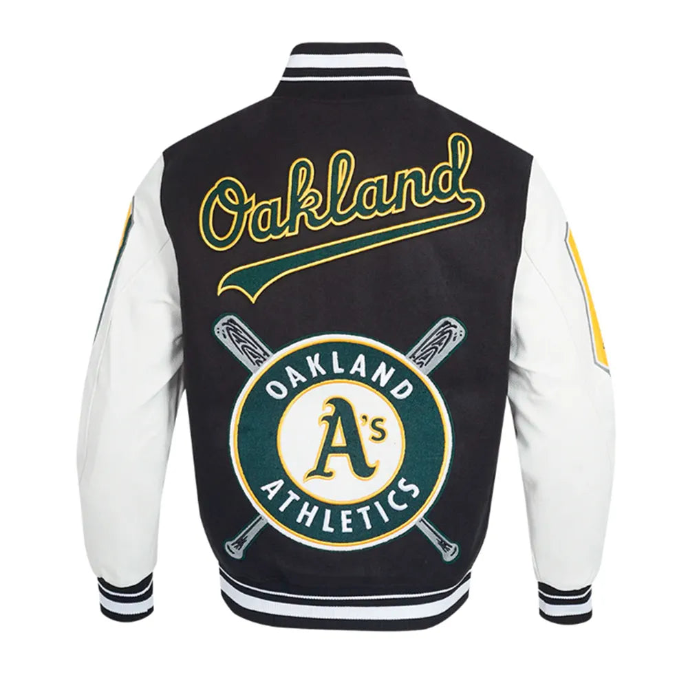 Oakland Athletics Mashup Black and White Varsity Jacket