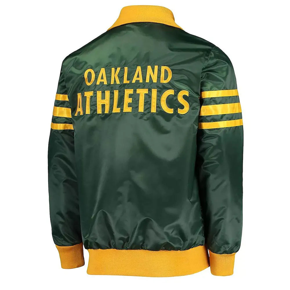 The Captain II Oakland Athletics Green Varsity Satin Jacket