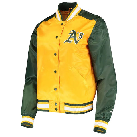 Gold/Green The Legend Oakland Athletics Satin Jacket