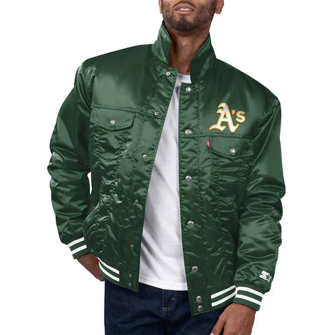 Oakland Athletics Green Silver Tab Trucker Jacket