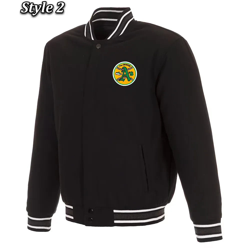 Oakland Athletics Varsity Black Wool Jacket