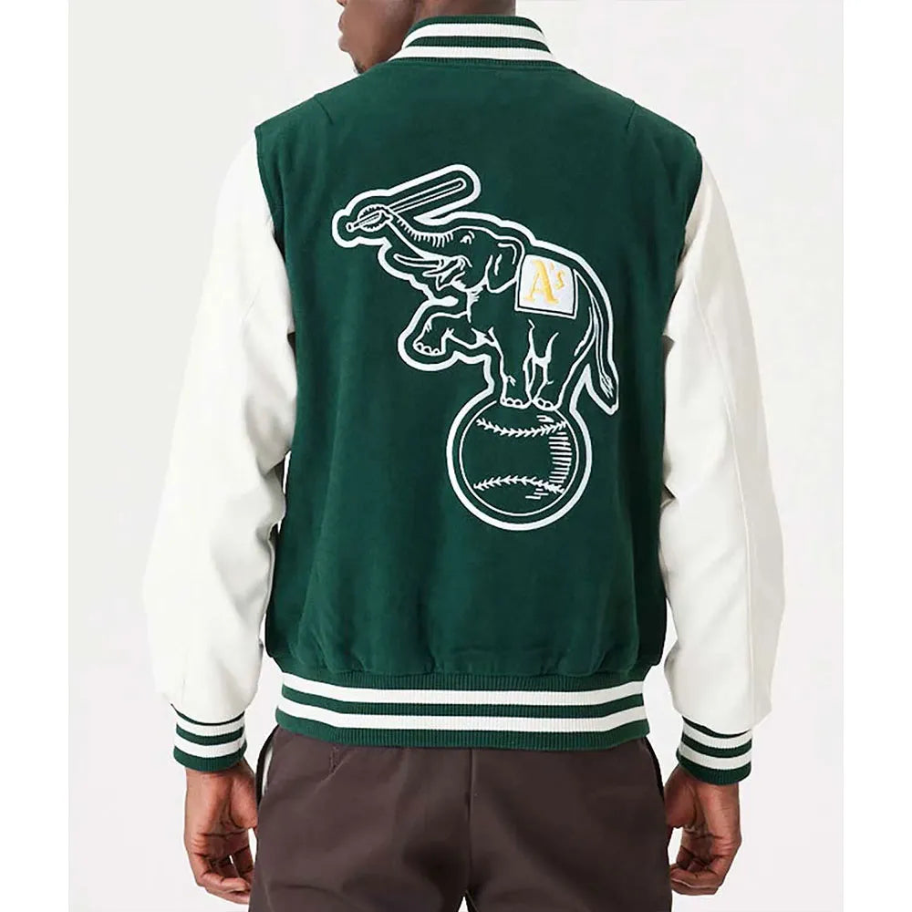 Oakland Athletics Green and White Varsity Jacket