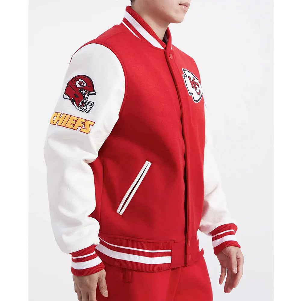 Kansas City Chiefs Old English Classic Rib Varsity Jacket - JnJ Jackets