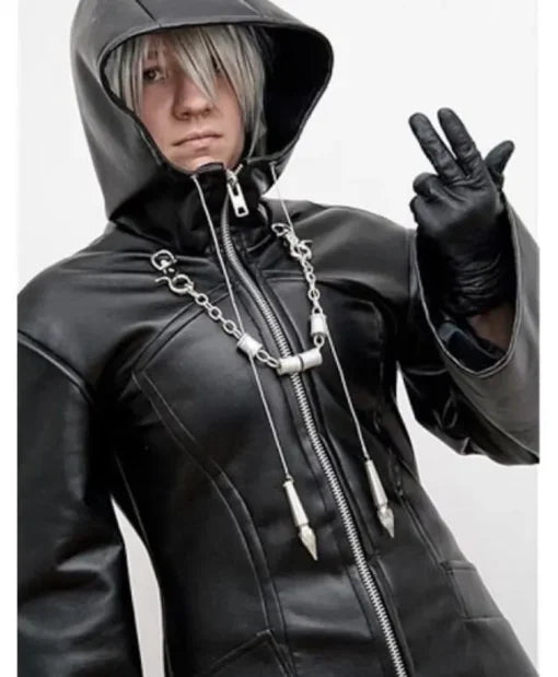 Kingdom Hearts Enigma Leather Hooded Coat