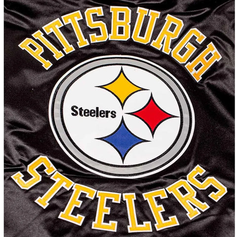 NFL Black Pittsburgh Steelers Heavyweight Satin Jacket