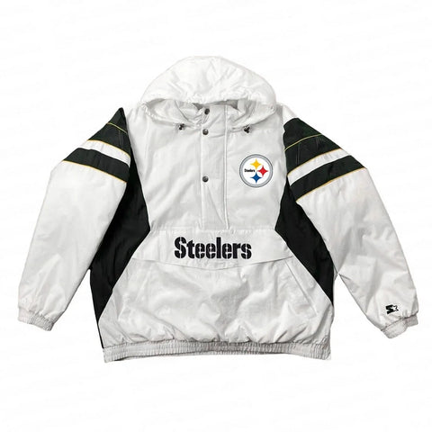 Home Team Pittsburgh Steelers White Half-Zip Jacket