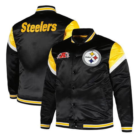 Pittsburgh Steelers Midweight Black Satin Jacket