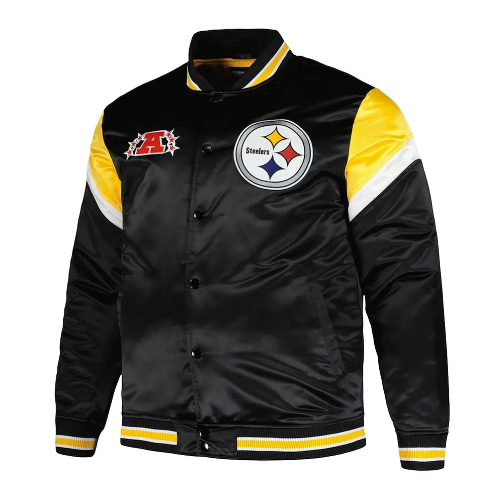 Pittsburgh Steelers Midweight Black Satin Jacket