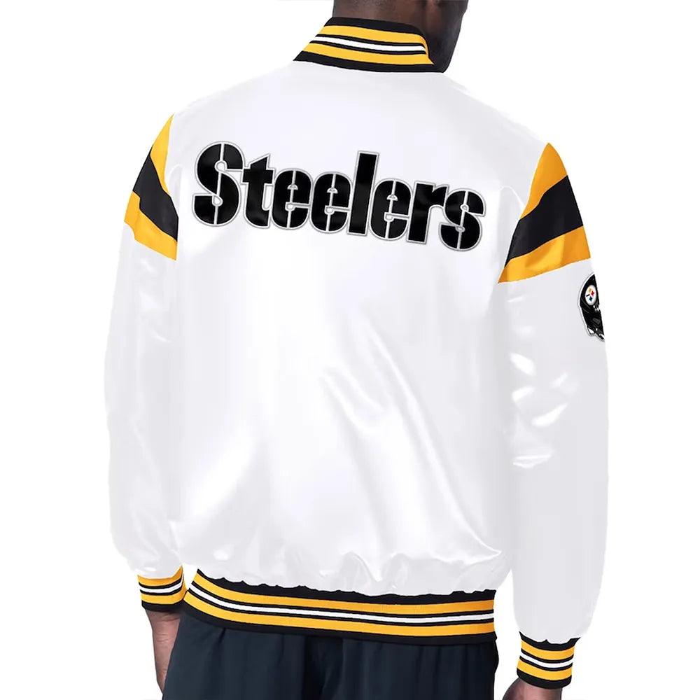 Pittsburgh Steelers Midweight White Satin Jacket