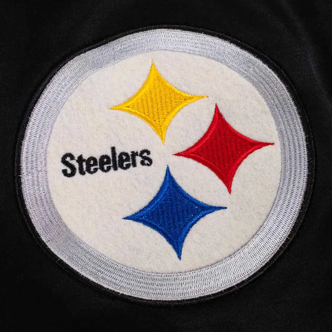 Pittsburgh Steelers Black Satin Windbreaker