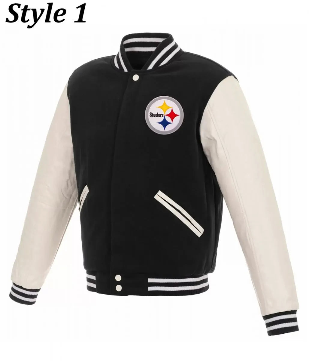 Varsity Pittsburgh Steelers Leather/Wool Jacket