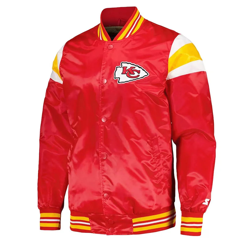 Kansas City Chiefs Red and Gold Varsity Satin Jacket - JnJ Jackets