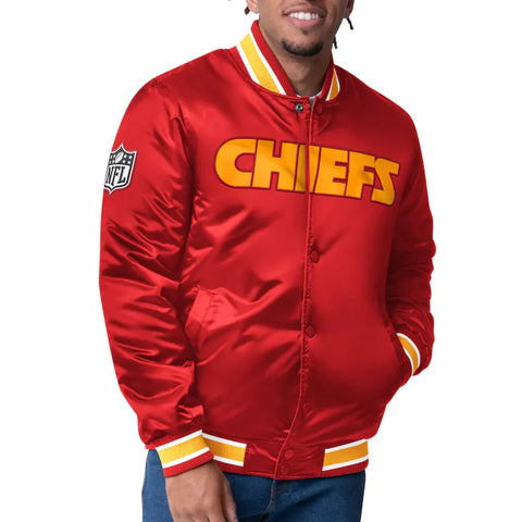 Kansas City Chiefs Closer Red/Gold Satin Jacket - JnJ Jackets