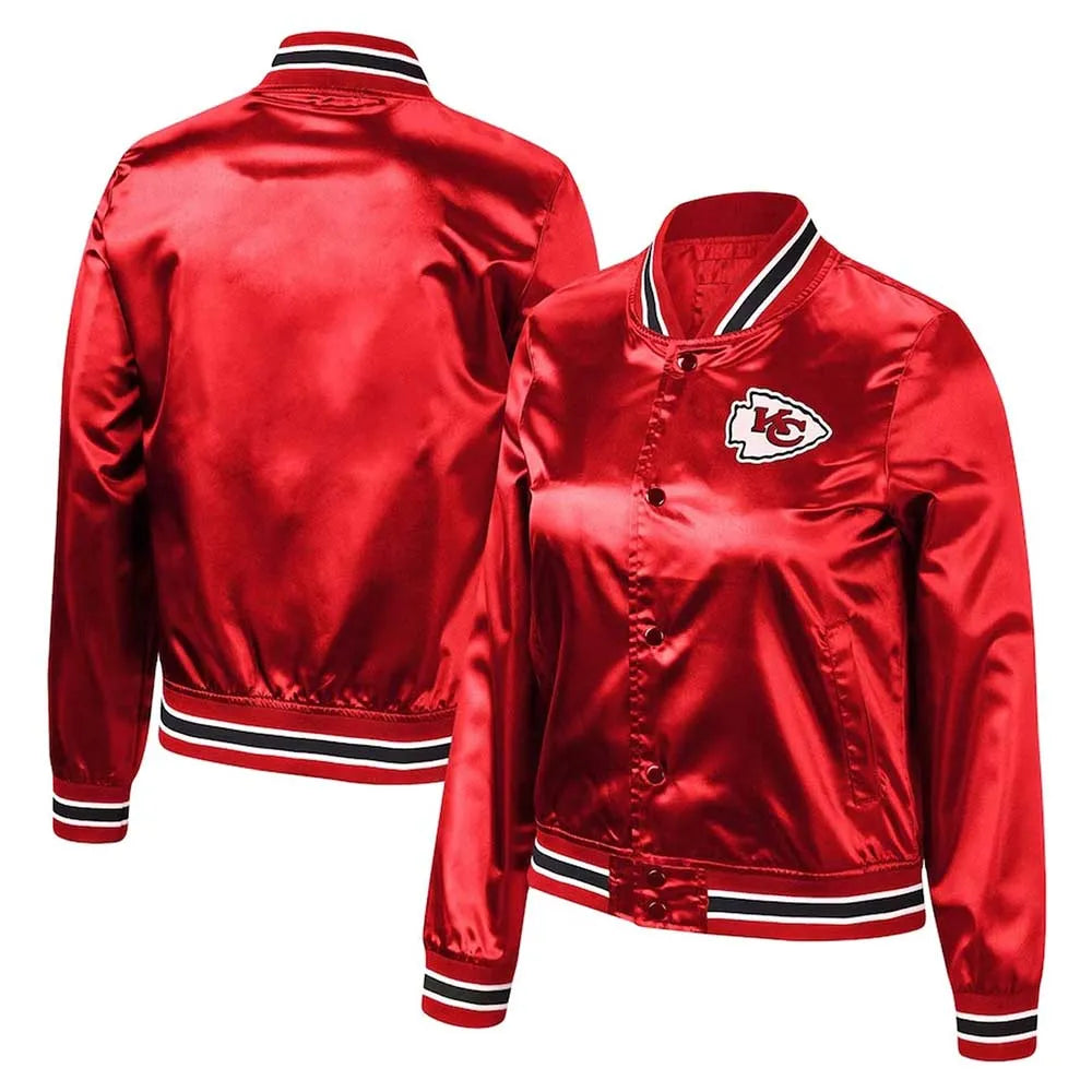 Kansas City Chiefs Satin Lightweight Full-Snap Jacket - JnJ Jackets