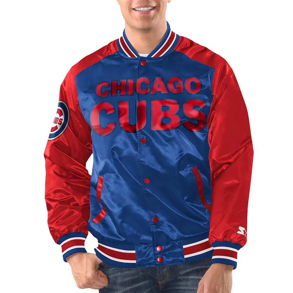 Royal/Red Chicago Cubs Renegade Varsity Satin Jacket