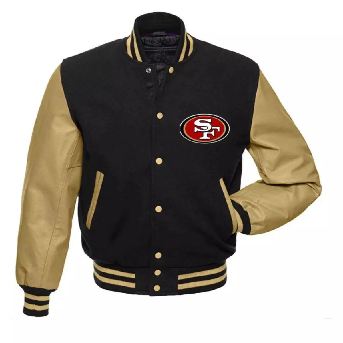 San Francisco 49ers Black & Golden Varsity Jacket