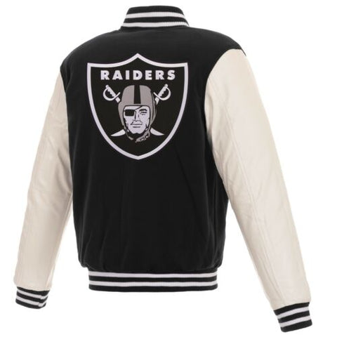 NFL Raiders Suede Leather Varsity Jacket